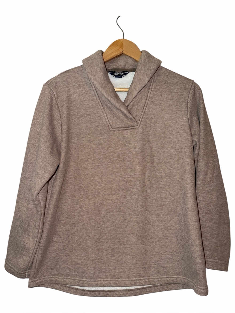Lands’ End Shawl Collar Sweater Women’s Medium Granolacore Normcore Cozy
